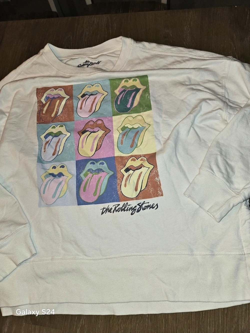 The Rolling Stones Color Block Graphic Oversized Crew Sweatshirt Size XL Womens